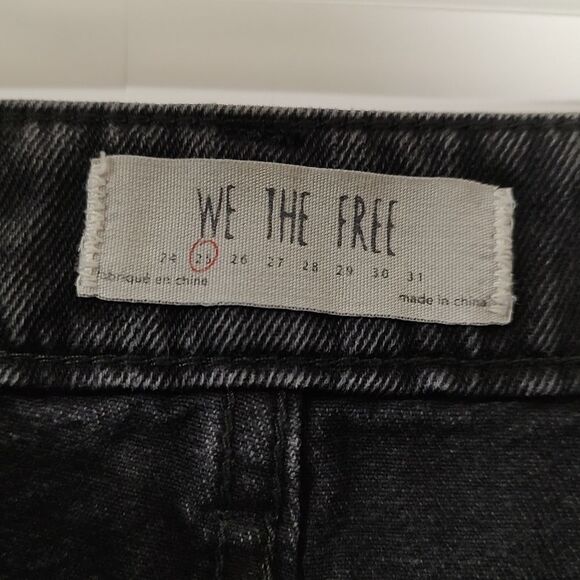 We The Free Zip Up Black Denim Mini Skirt Women's Regular Size 25 - Picture 9 of 10